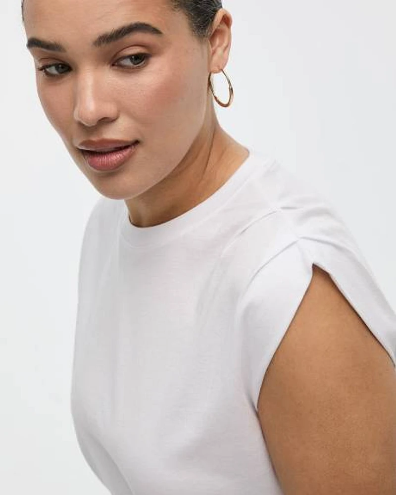 T-shirt à col rond avec ourlet bulle
