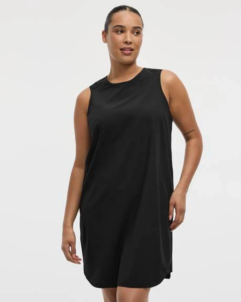Sleeveless Crew-Neck Dress