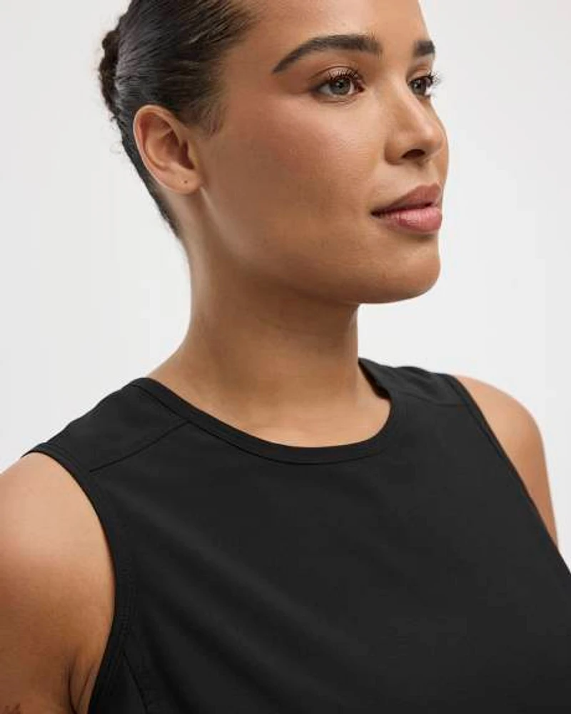 Sleeveless Crew-Neck Dress