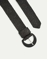 Elastic Straw Belt with Wooden Buckle
