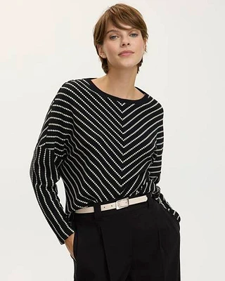 Long-Sleeve Boat-Neck Sweater