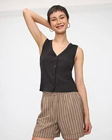 Camisole à col V avec boutons avant