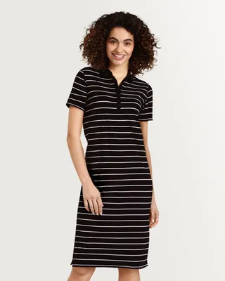 Striped Polo Midi Dress