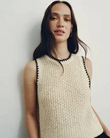 Crew-Neck Tank with Contrast Trims