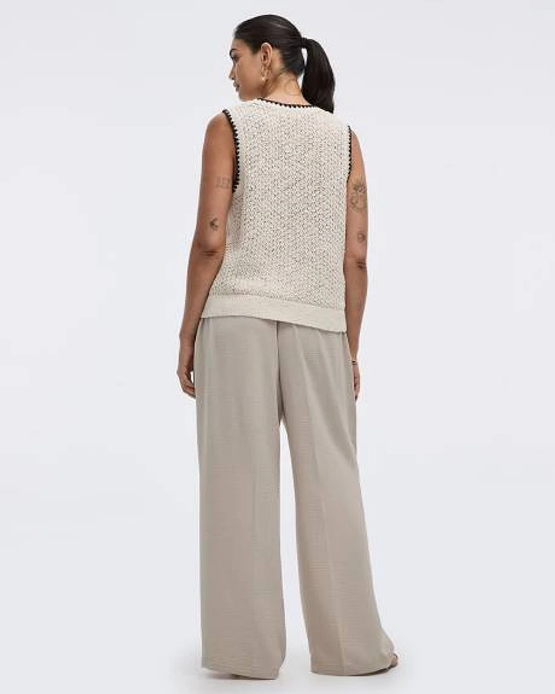 Crew-Neck Tank with Contrast Trims