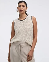 Crew-Neck Tank with Contrast Trims