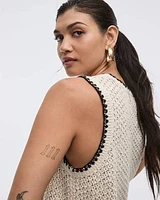 Crew-Neck Tank with Contrast Trims