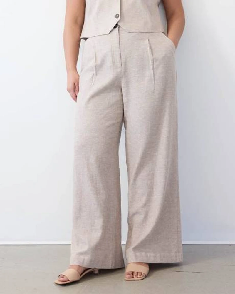 Ultra-Wide-Leg High-Rise Linen Trouser