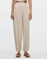 Pantalon sarouel à enfiler taille mi-haute