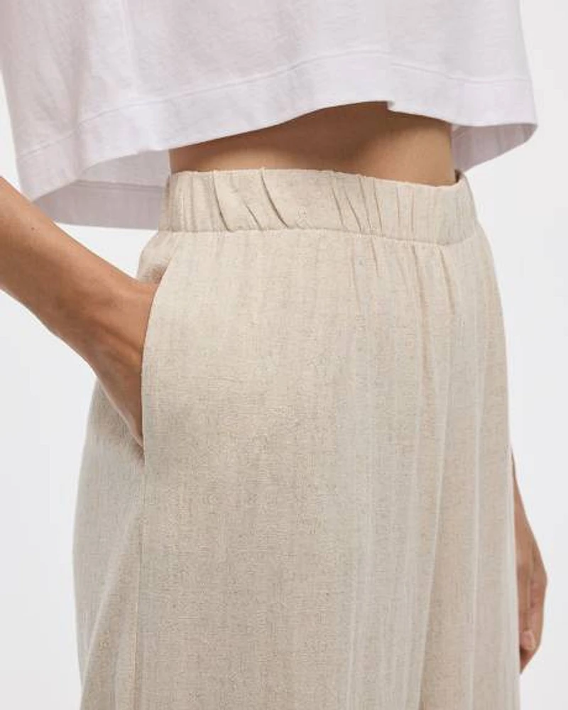 Pantalon sarouel à enfiler taille mi-haute