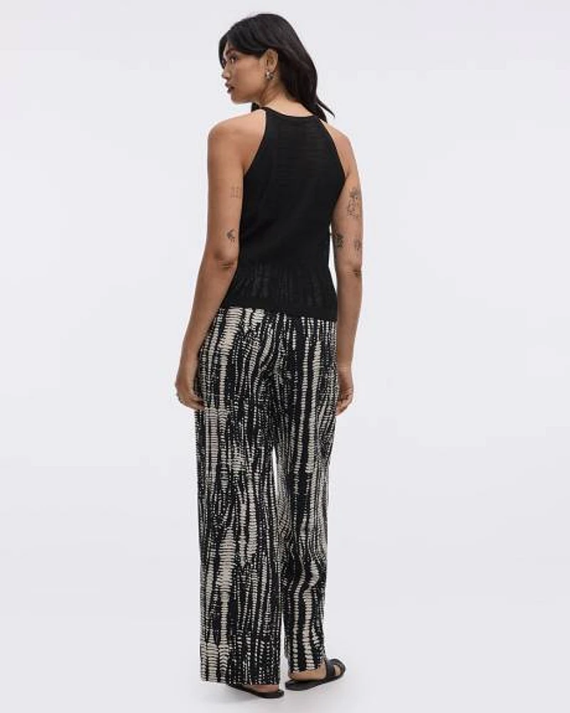 Halter-Neck Mesh Tank Top