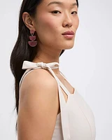 Boucles d'oreilles en raphia avec pendentifs