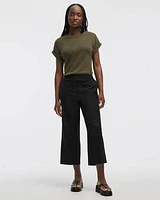 Cropped Wide-Leg Linen-Blend Pant