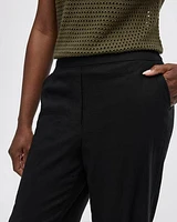 Cropped Wide-Leg Linen-Blend Pant
