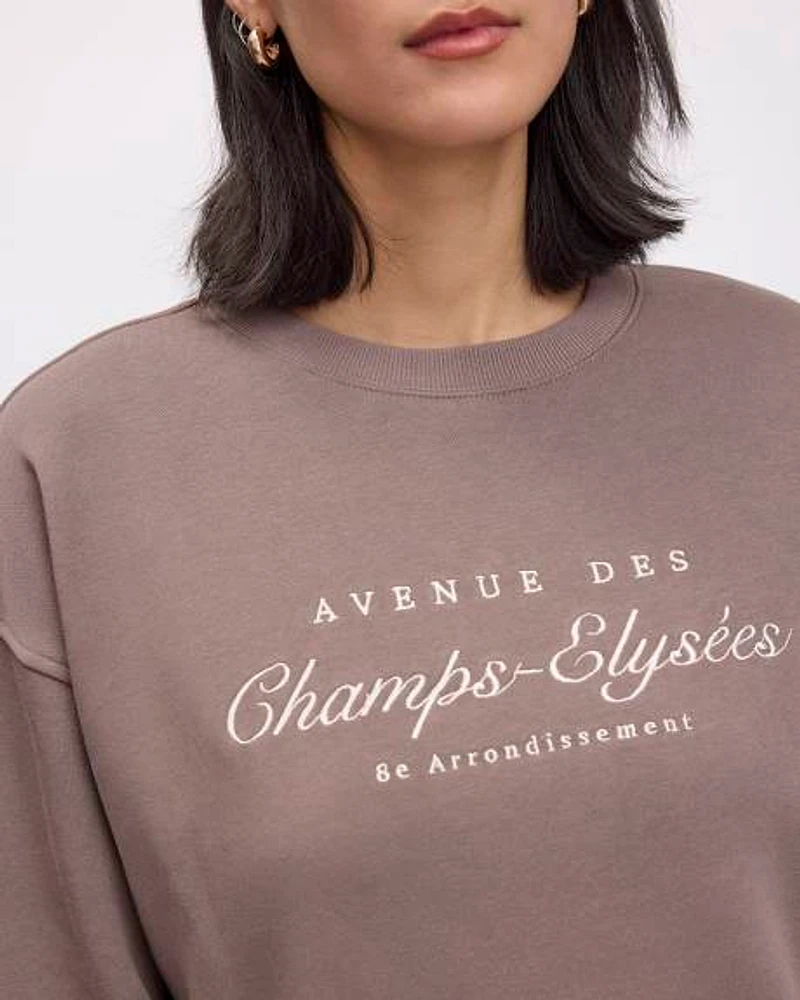 Long-Sleeve Crew-Neck Fleece Sweatshirt