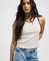 Camisole côtelée à col dégagé