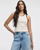 Camisole côtelée à col dégagé