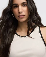 Camisole côtelée à col dégagé