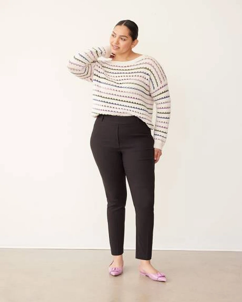 Slim-Leg High-Rise Ankle Pant