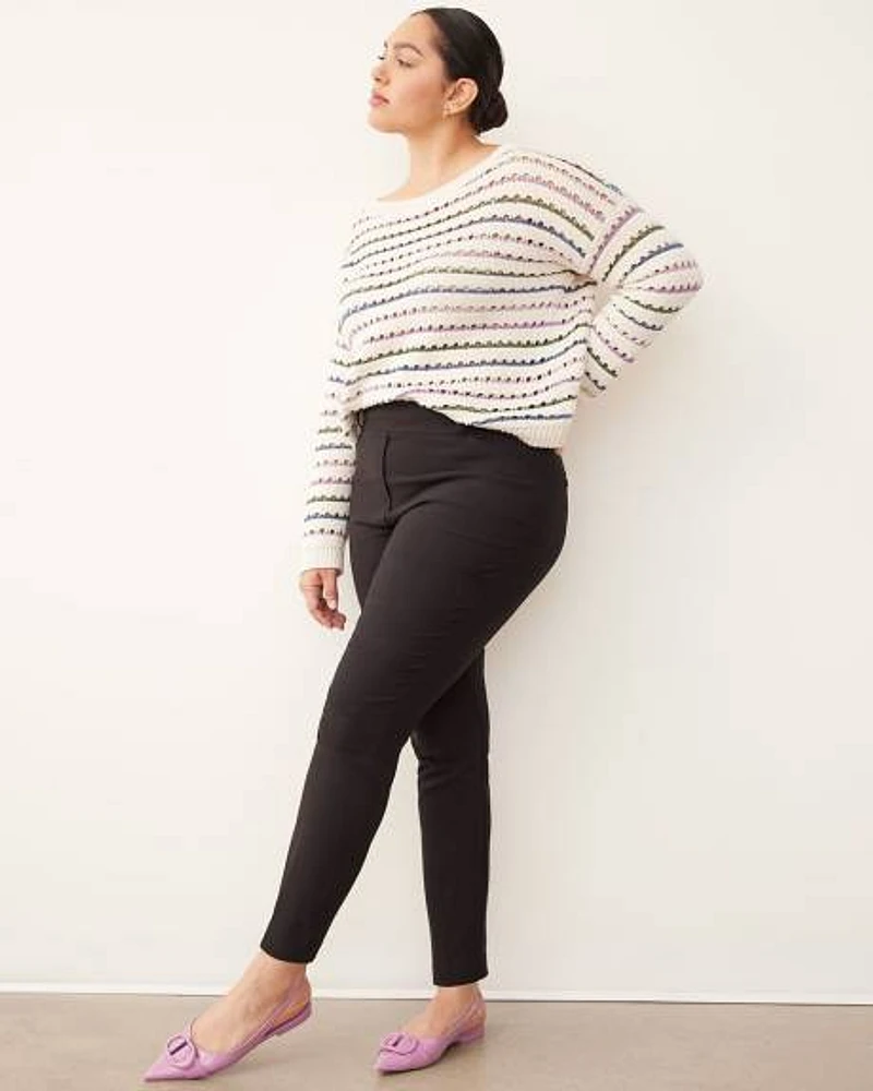 Slim-Leg High-Rise Ankle Pant