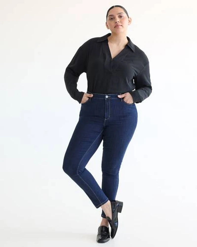 Jean à jambe skinny et taille haute