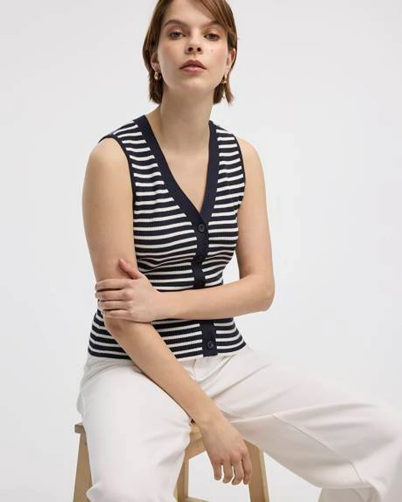 V-Neck Ribbed Tank