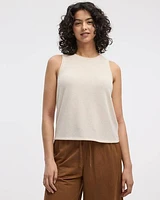 Crew-Neck Tank with Crochet Trims
