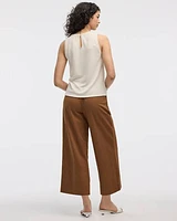 Crew-Neck Tank with Crochet Trims