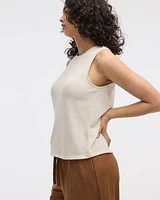 Crew-Neck Tank with Crochet Trims
