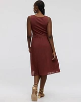 Mix-Media Sleeveless Midi Dress