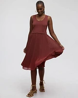 Mix-Media Sleeveless Midi Dress