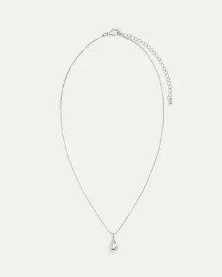 Short Double-Chain Necklace with Teardrop Pendants