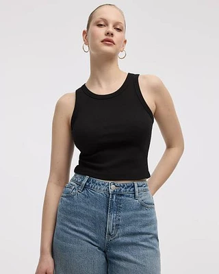 Crew-Neck Ribbed Tank