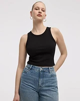 Crew-Neck Ribbed Tank