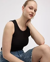Crew-Neck Ribbed Tank