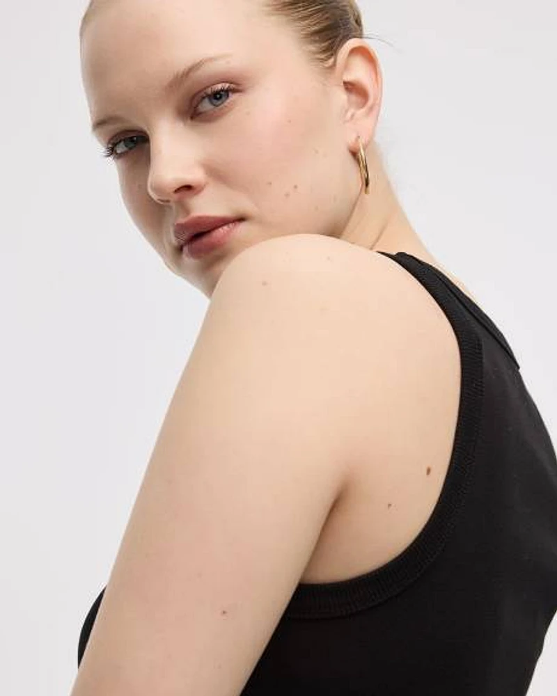 Crew-Neck Ribbed Tank
