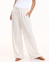 Wide-Leg Linen-Blend Pant