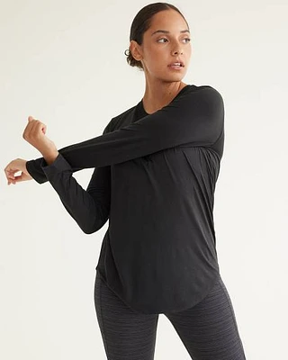 Long-Sleeve Crew-Neck Tee, Dry Lux Hyba