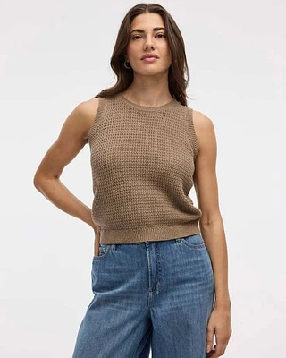 Crew-Neck Tank with Fancy Stitches
