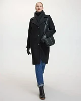 Oversized Bouclé Coat with Three-Button Closure