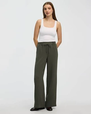 Wide-Leg High-Rise Crepe Pant