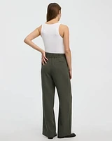 Wide-Leg High-Rise Crepe Pant