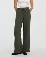 Wide-Leg High-Rise Crepe Pant