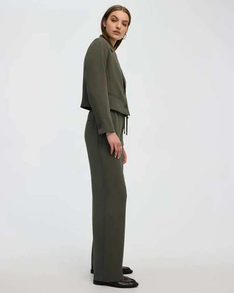 Wide-Leg High-Rise Crepe Pant