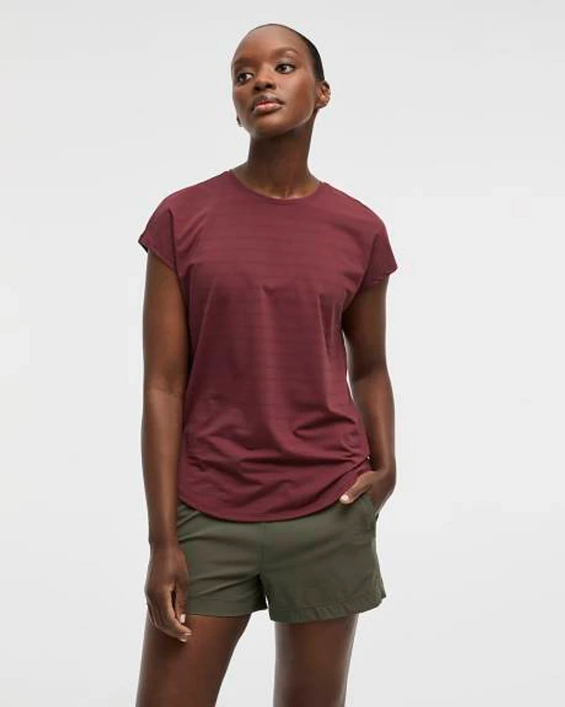 T-shirt à manches très courtes en jacquard