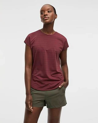 T-shirt à manches très courtes en jacquard
