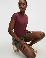 T-shirt à manches très courtes en jacquard