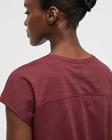 T-shirt à manches très courtes en jacquard