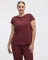 T-shirt à manches très courtes en jacquard