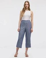 Cropped Wide-Leg Linen-Blend Pant